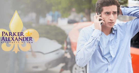man on the phone with insurance after a crash