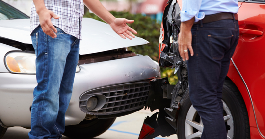 Two Louisiana drivers arguing after a car accident.