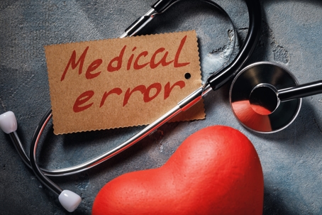 Medical error stethoscope and heart