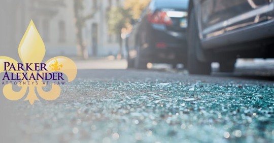glass on floor after car accident