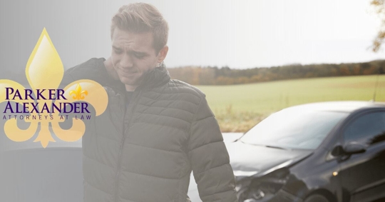 man with a neck injury after a car crash