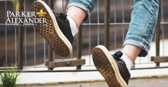 close up of someone's feet while slipping