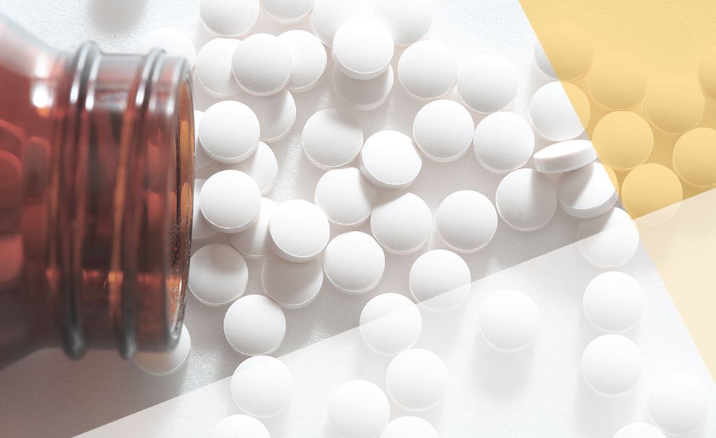 white prescription drugs out of bottle