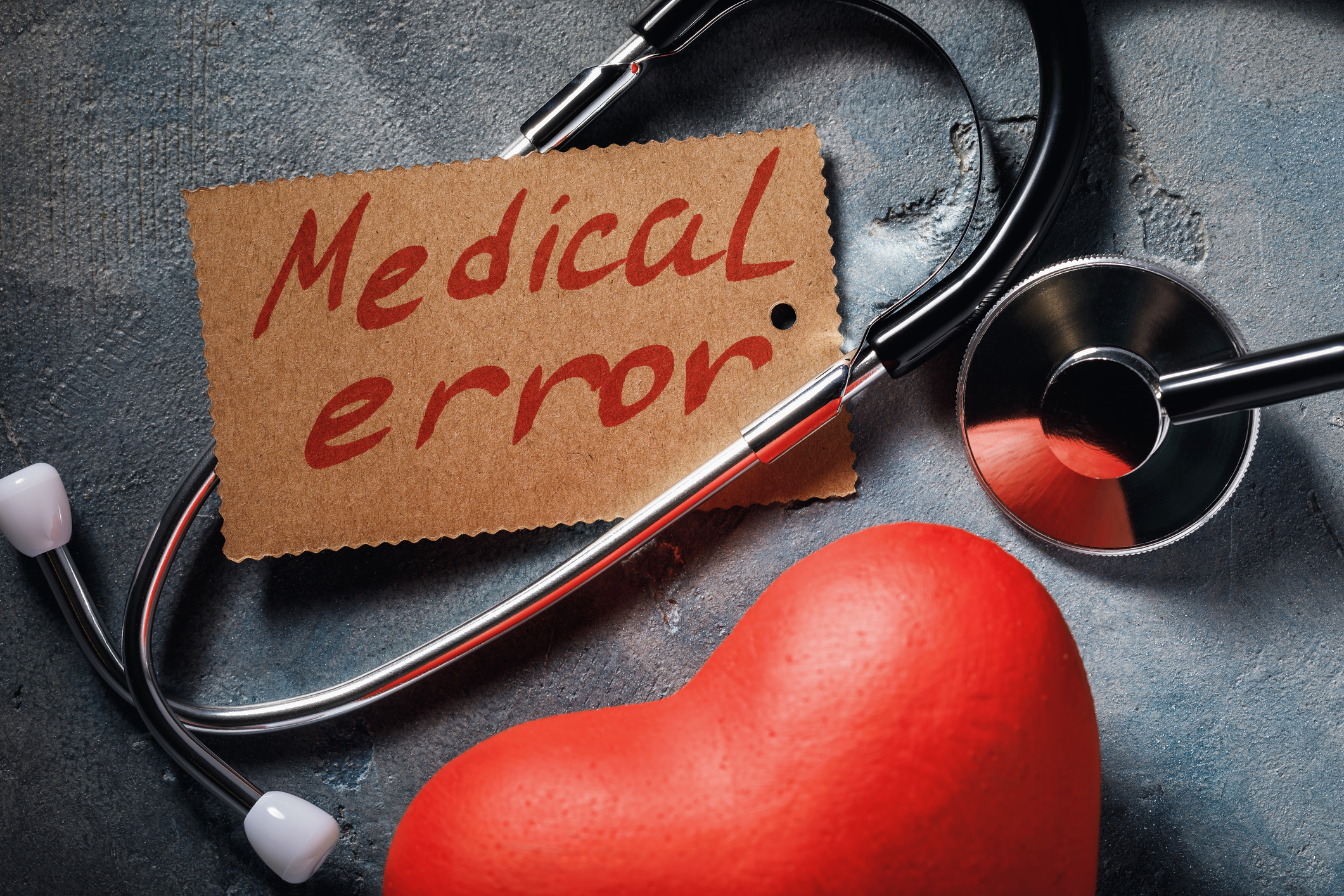 Medical error stethoscope and heart