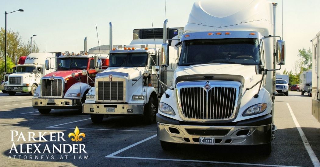 trucks parked in a row